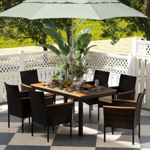 Kristain Rectangular 6 - Person 59'' L Outdoor Restaurant Dining Set